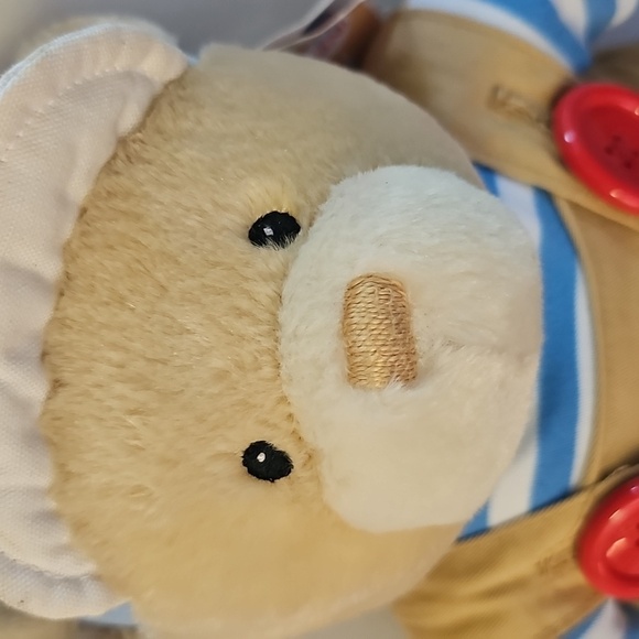 Baby Gund From nordstroms Striped Blue and‎ Tan Teddy Bear Teaching Toy. NWT - Picture 2 of 11